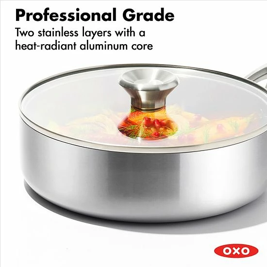 OXO Mira 3-Ply Stainless Steel 3.25-qt. Sauté Pan With Lid - Image 2