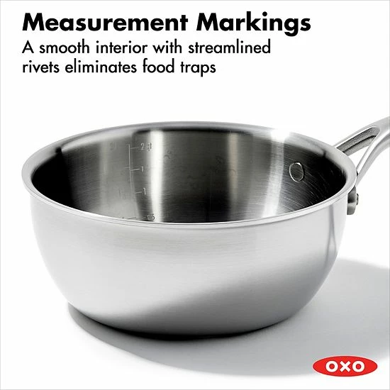 OXO Mira Tri-Ply Stainless Steel 2.5-qt. Chef's Pan With Lid - Image 4