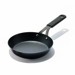 OXO Obsidian Pre-Seasoned Carbon Steel 8-in. Non-Stick Frypan Skillet With Removable Silicone Handle Holder